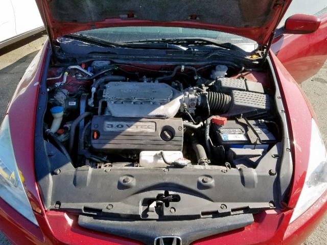 1HGCM82663A031724 - 2003 HONDA ACCORD EX RED photo 7