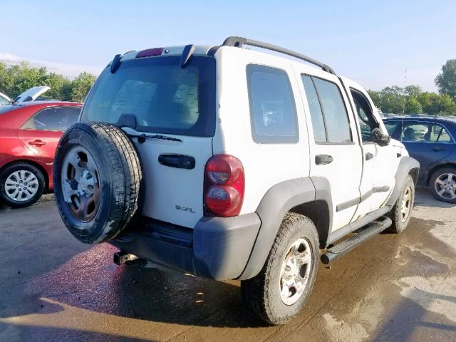 1J4GL48K17W521796 - 2007 JEEP LIBERTY SP WHITE photo 4