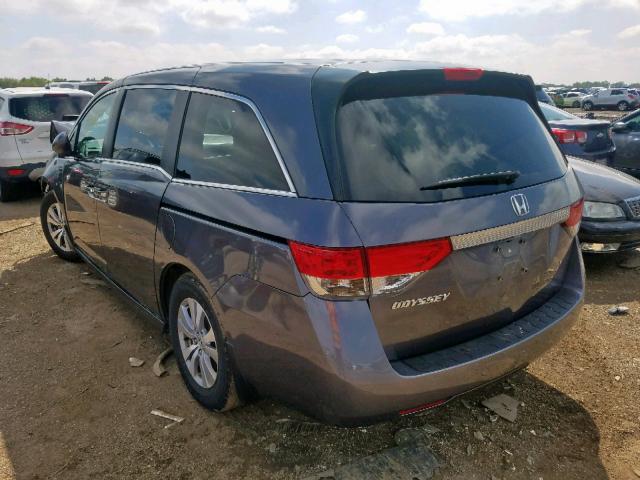 5FNRL5H42FB122078 - 2015 HONDA ODYSSEY EX GRAY photo 3