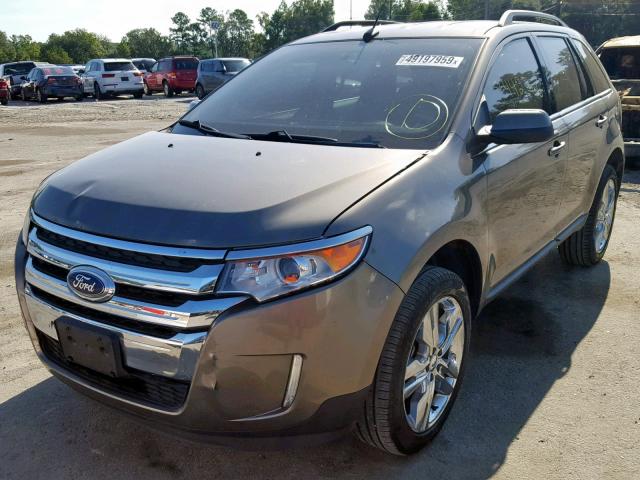 2FMDK3KC6EBA89112 - 2014 FORD EDGE LIMIT GRAY photo 2