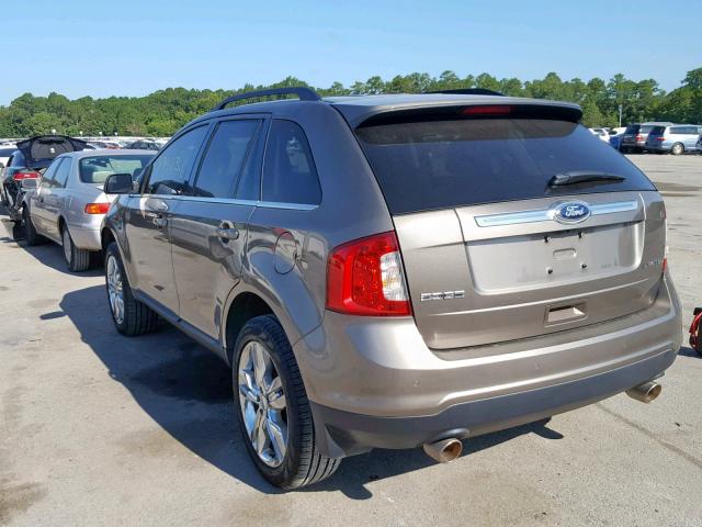 2FMDK3KC6EBA89112 - 2014 FORD EDGE LIMIT GRAY photo 3