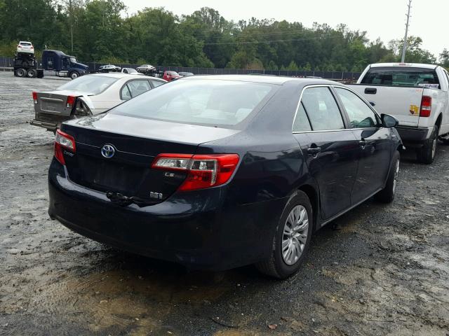 4T1BD1FK7EU104833 - 2014 TOYOTA CAMRY HYBR BLUE photo 4