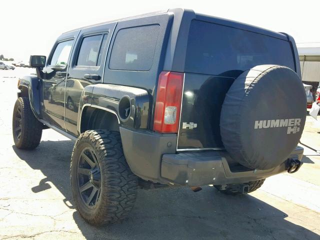 5GTEN13E198120773 - 2009 HUMMER H3 BLACK photo 3