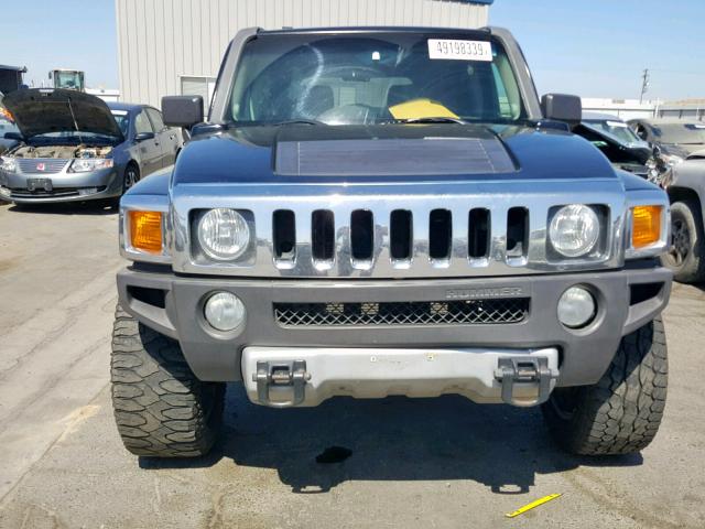 5GTEN13E198120773 - 2009 HUMMER H3 BLACK photo 9