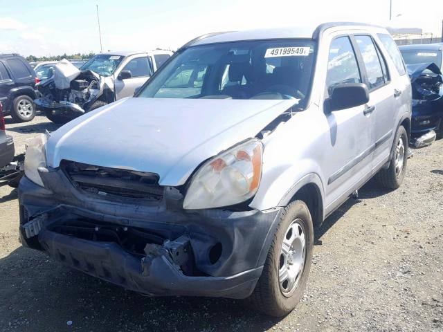 JHLRD68556C005624 - 2006 HONDA CR-V LX SILVER photo 2