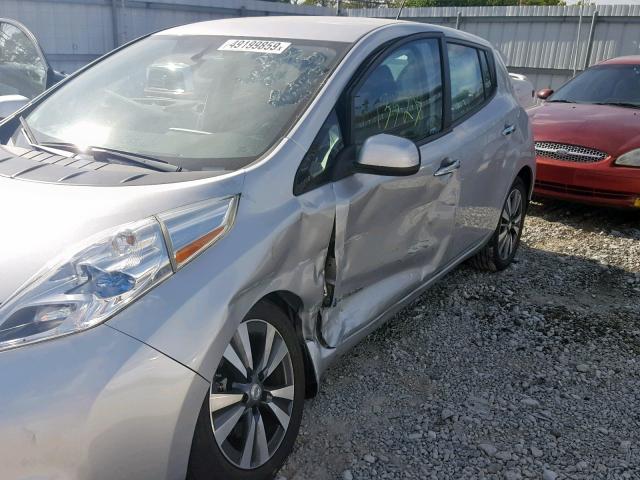 1N4AZ0CP0FC331273 - 2015 NISSAN LEAF S SILVER photo 9