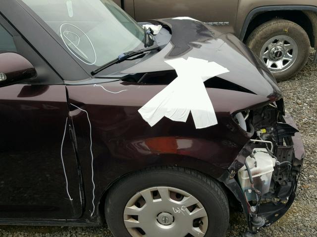 JTLKE50E591074612 - 2009 TOYOTA SCION XB Бордовый фото 9