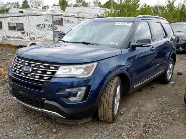 1FM5K8D84HGC44490 - 2017 FORD EXPLORER X BLUE photo 2