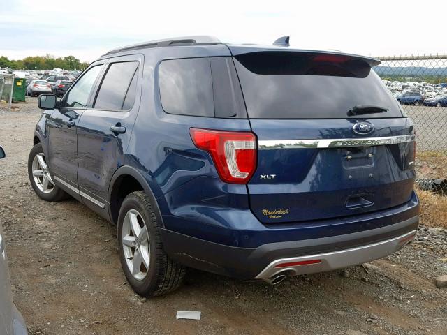 1FM5K8D84HGC44490 - 2017 FORD EXPLORER X BLUE photo 3