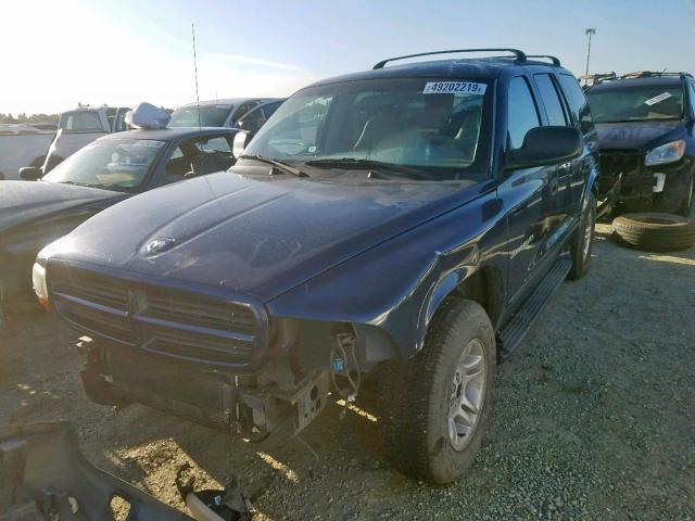 1B4HR28ZX1F527627 - 2001 DODGE DURANGO BLUE photo 2