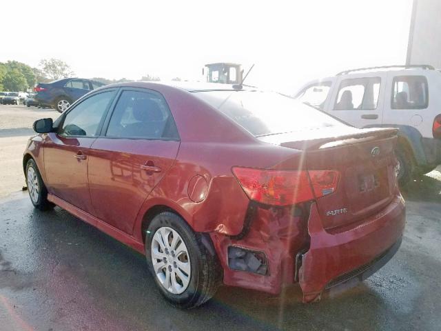 KNAFU4A28C5492187 - 2012 KIA FORTE EX RED photo 3