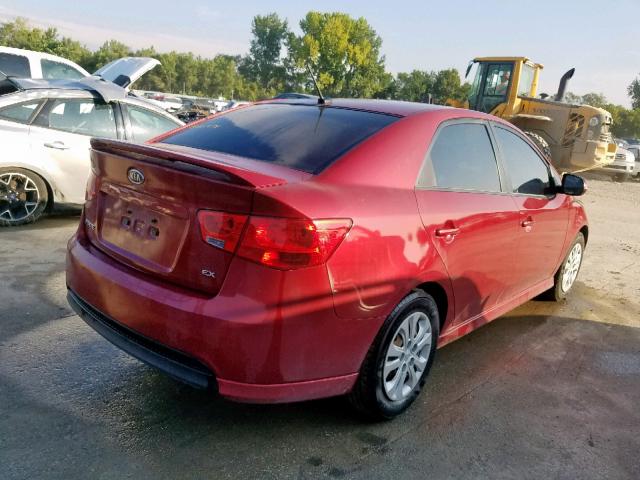 KNAFU4A28C5492187 - 2012 KIA FORTE EX RED photo 4