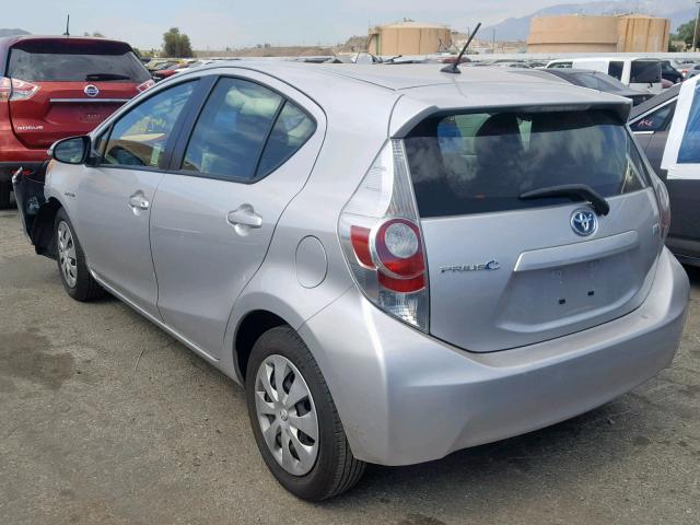 JTDKDTB34D1535094 - 2013 TOYOTA PRIUS C SILVER photo 3