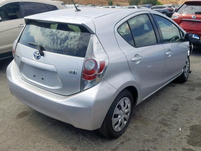 JTDKDTB34D1535094 - 2013 TOYOTA PRIUS C SILVER photo 4