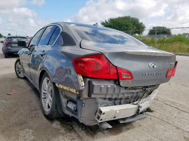 JN1CV6AP1AM404466 - 2010 INFINITI G37 BASE SILVER photo 3