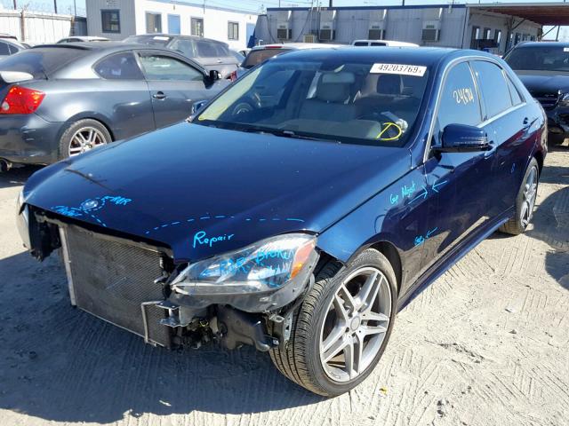 WDDHF5KB9EB073771 - 2014 MERCEDES-BENZ E 350 BLUE photo 2