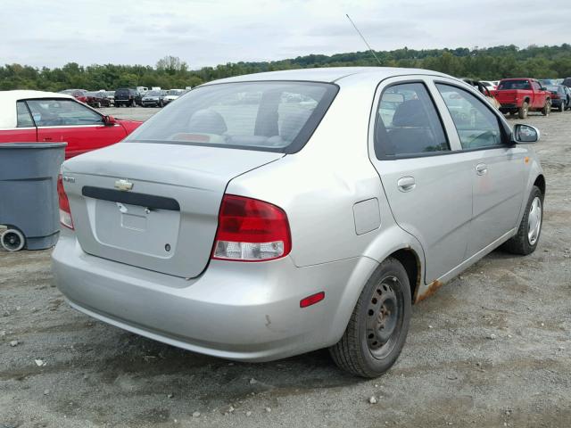 KL1TD52654B199340 - 2004 CHEVROLET AVEO SILVER photo 4