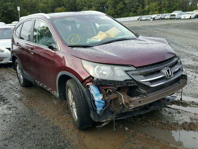 5J6RM3H7XCL040713 - 2012 HONDA CR-V EXL BURGUNDY photo 1