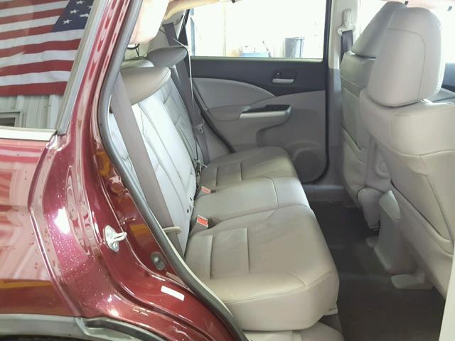 5J6RM3H7XCL040713 - 2012 HONDA CR-V EXL BURGUNDY photo 6