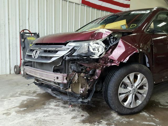 5J6RM3H7XCL040713 - 2012 HONDA CR-V EXL BURGUNDY photo 9