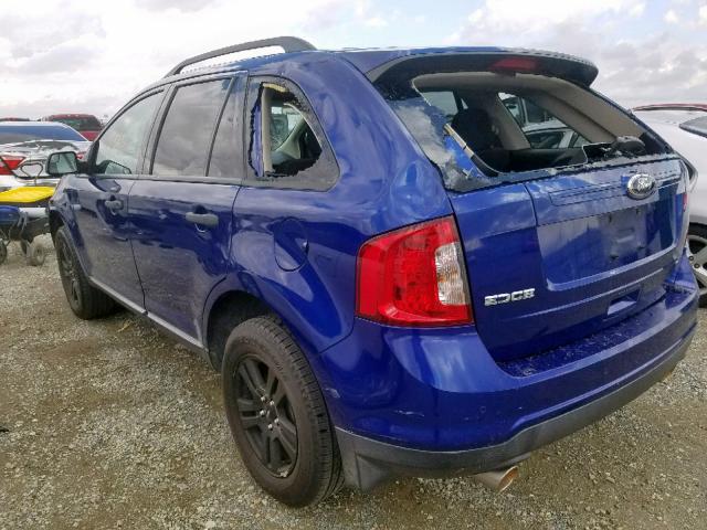 2FMDK3GC5DBA17437 - 2013 FORD EDGE SE BLUE photo 3