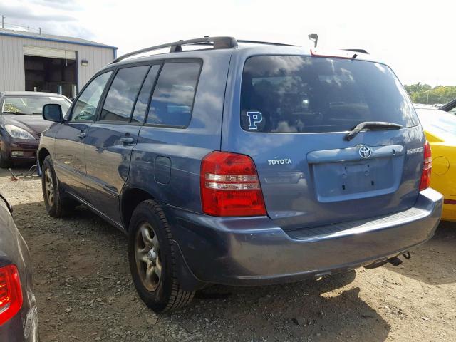 JTEGD21AX30052063 - 2003 TOYOTA HIGHLANDER BLUE photo 3