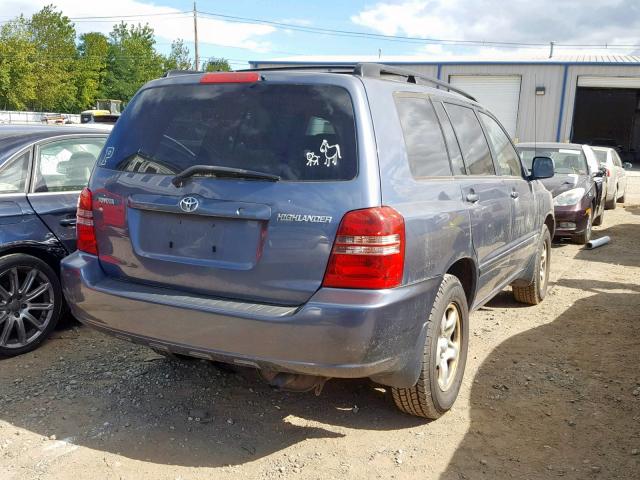 JTEGD21AX30052063 - 2003 TOYOTA HIGHLANDER BLUE photo 4