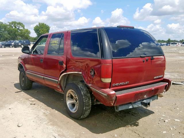 1GNCS13WXSK228082 - 1995 CHEVROLET BLAZER BURGUNDY photo 3