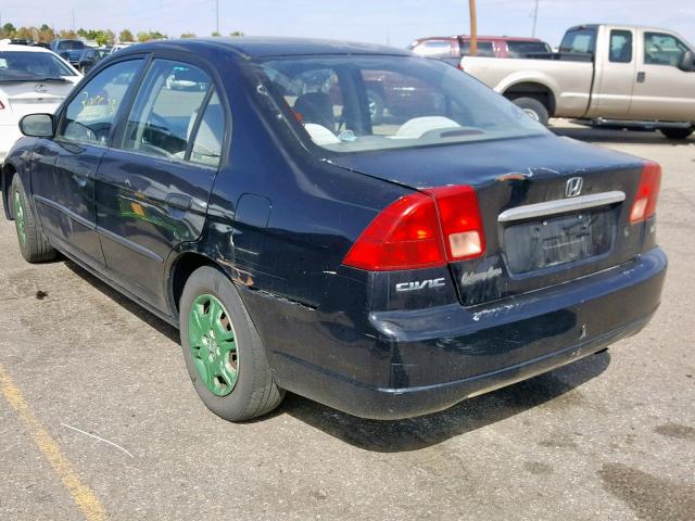 2HGES15122H574154 - 2002 HONDA CIVIC DX BLACK photo 3