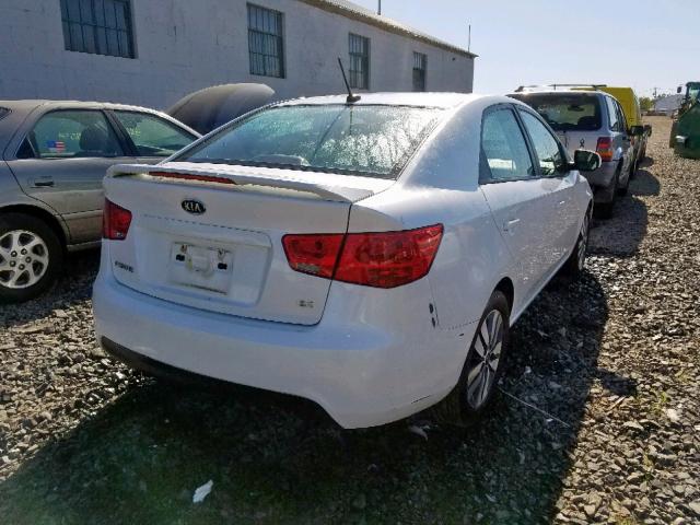 KNAFU4A22D5690524 - 2013 KIA FORTE EX WHITE photo 4