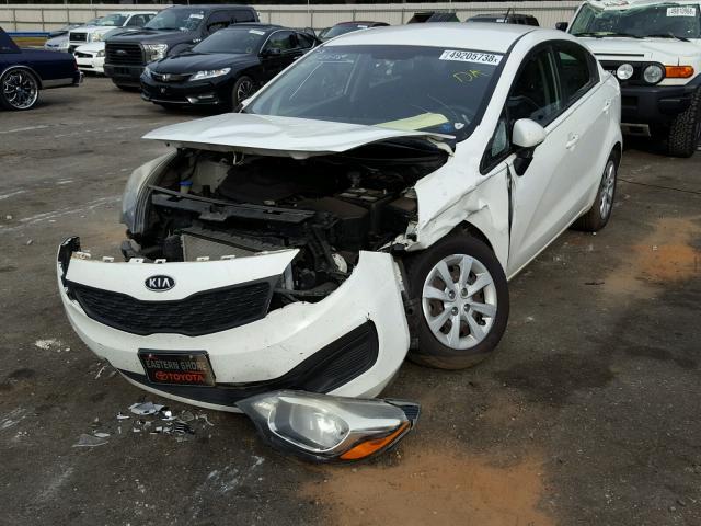 KNADM4A33D6097491 - 2013 KIA RIO LX WHITE photo 2