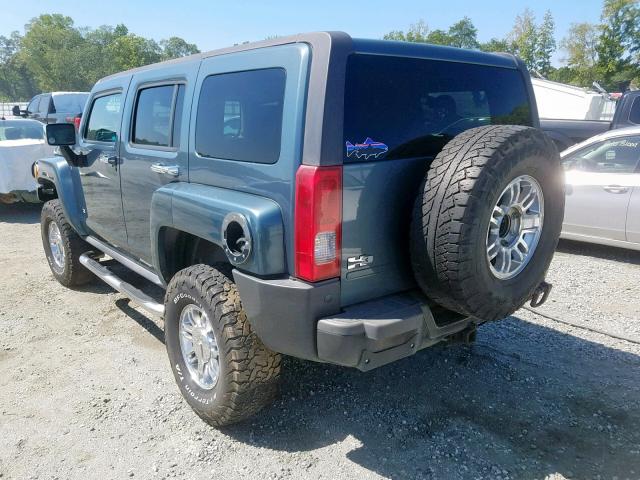 5GTDN13E678201373 - 2007 HUMMER H3 BLUE photo 3