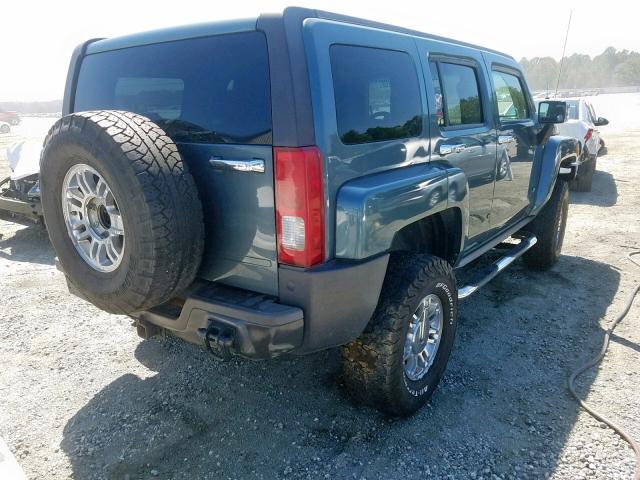 5GTDN13E678201373 - 2007 HUMMER H3 BLUE photo 4