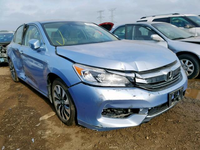 JHMCR6F52HC019683 - 2017 HONDA ACCORD HYB BLUE photo 1