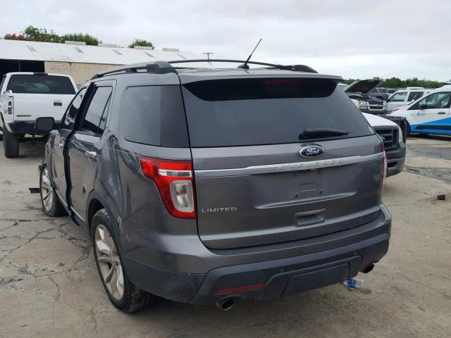 1FMHK7F89CGA98469 - 2012 FORD EXPLORER L CHARCOAL photo 3