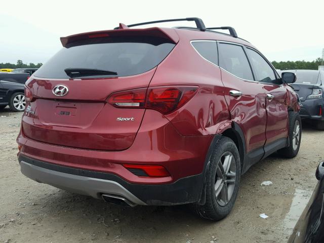 5XYZU3LB9JG518047 - 2018 HYUNDAI SANTA FE S RED photo 4