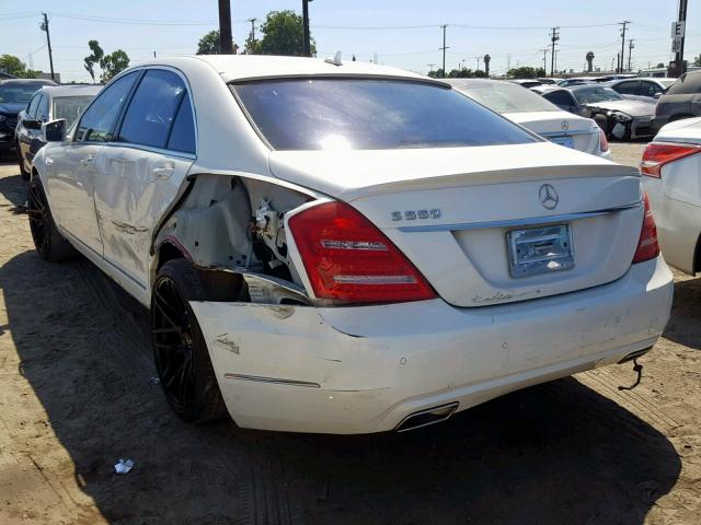 WDDNG7DB4DA529933 - 2013 MERCEDES-BENZ S 550 WHITE photo 3