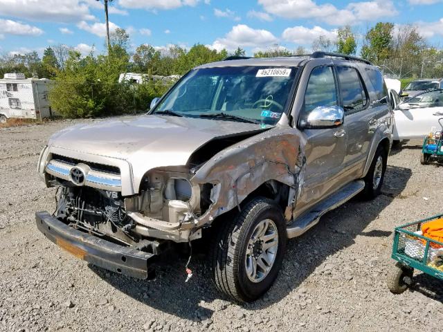 5TDBT48A77S288496 - 2007 TOYOTA SEQUOIA LI BEIGE photo 2