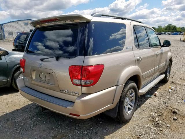 5TDBT48A77S288496 - 2007 TOYOTA SEQUOIA LI BEIGE photo 4