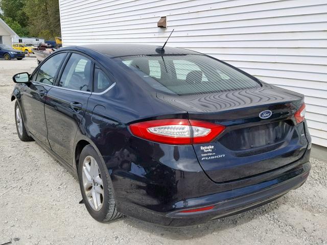 1FA6P0H79E5404311 - 2014 FORD FUSION SE BLACK photo 3