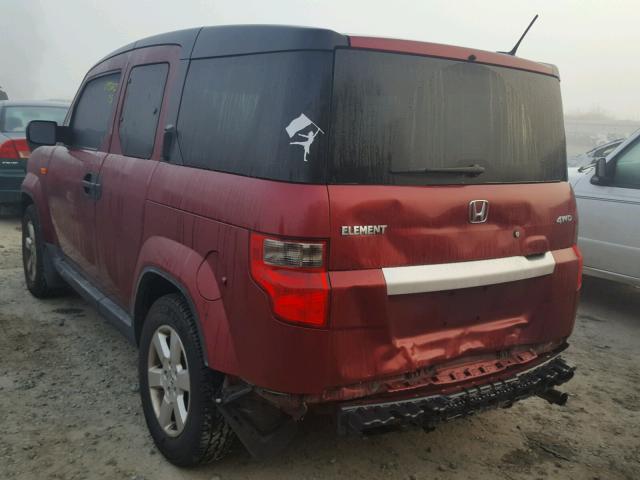 5J6YH28739L004381 - 2009 HONDA ELEMENT EX MAROON photo 3