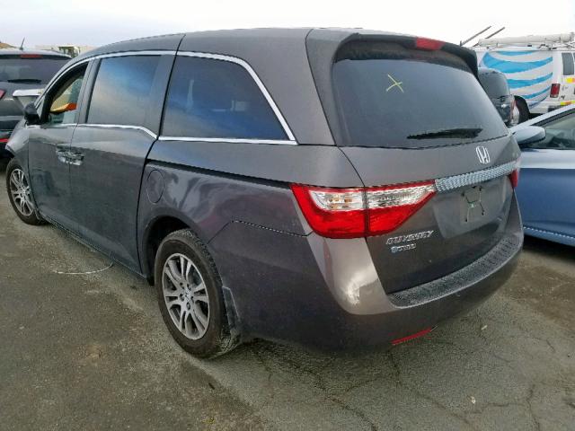 5FNRL5H63CB133488 - 2012 HONDA ODYSSEY EX GRAY photo 3