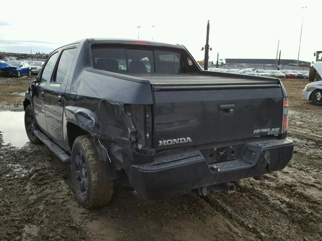 2HJYK16597H001039 - 2007 HONDA RIDGELINE BLACK photo 3