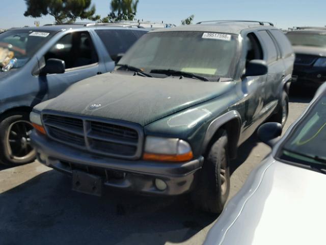 1B4HR38N72F172498 - 2002 DODGE DURANGO SP GREEN photo 2