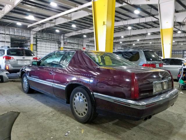 1G6EL129XPU606443 - 1993 CADILLAC ELDORADO T MAROON photo 3