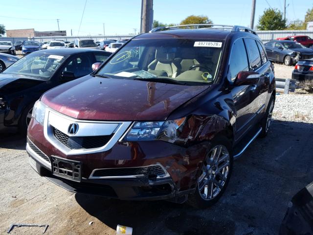 2HNYD2H87CH505993 - 2012 ACURA MDX ADVANC MAROON photo 2