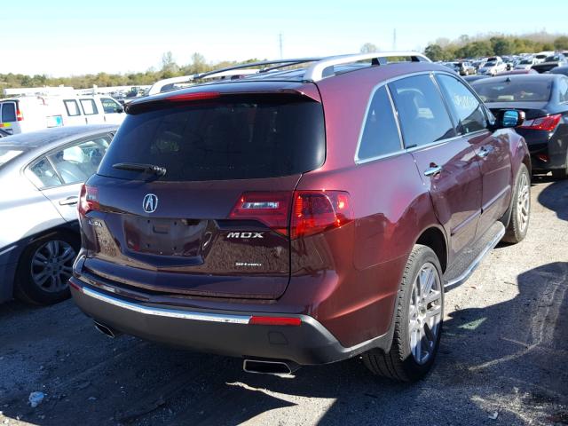 2HNYD2H87CH505993 - 2012 ACURA MDX ADVANC MAROON photo 4