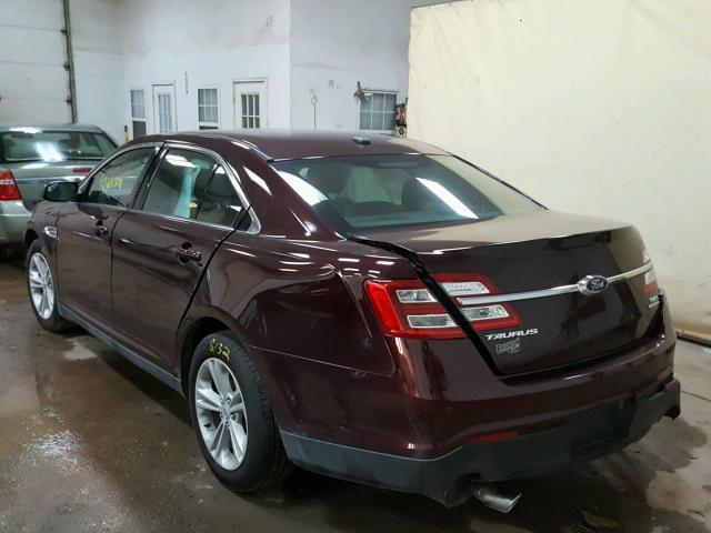 1FAHP2E87JG123298 - 2018 FORD TAURUS SEL MAROON photo 3