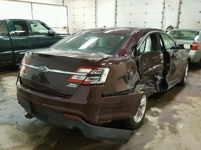 1FAHP2E87JG123298 - 2018 FORD TAURUS SEL MAROON photo 4