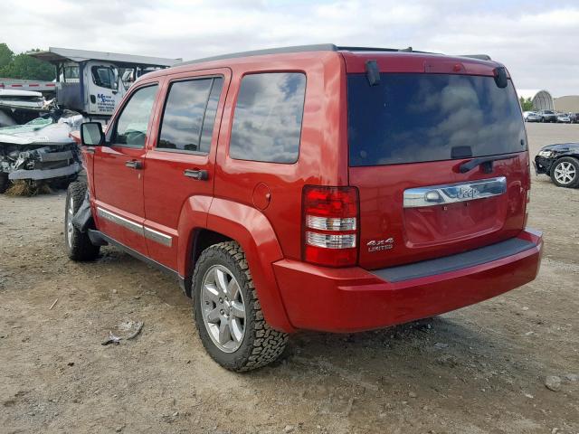 1J8GN58K79W529368 - 2009 JEEP LIBERTY LI RED photo 3